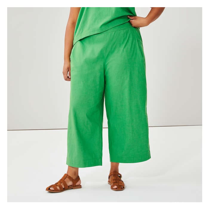 Women+ Linen Blend Pant - Bright Green